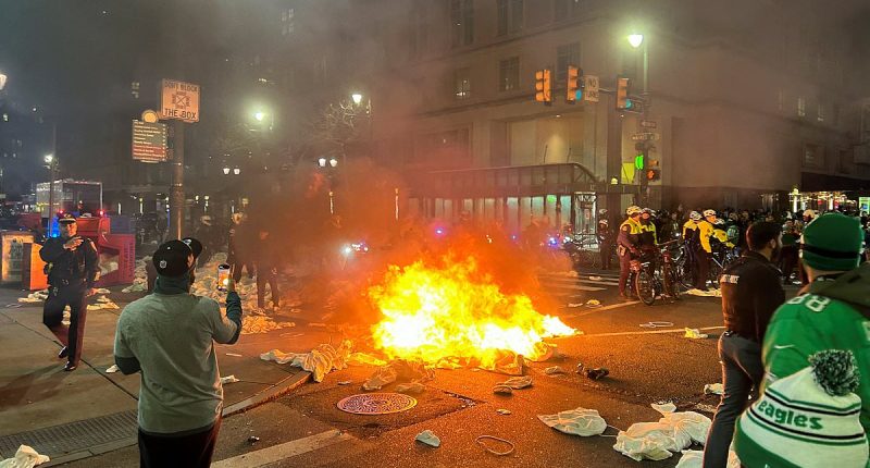 Chaos in Philadelphia as Eagles celebrations turn violent