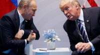 Presidents Putin and Trump in a meeting.