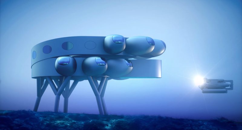 Illustration of the PROTEUS underwater research station.
