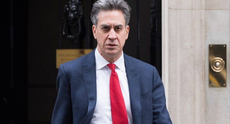 Ed Miliband leaving 10 Downing Street.