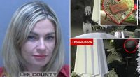 Florida woman caught on camera hurling commemorative 'first date' brick through ex hubby's window despite denials: sheriff
