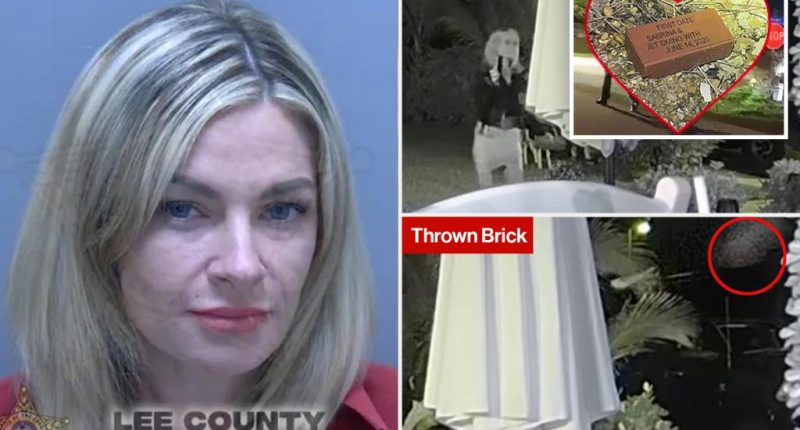 Florida woman caught on camera hurling commemorative 'first date' brick through ex hubby's window despite denials: sheriff