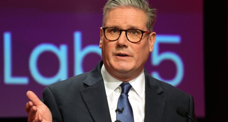 Keir Starmer speaking at the Scottish Labour Party Conference.