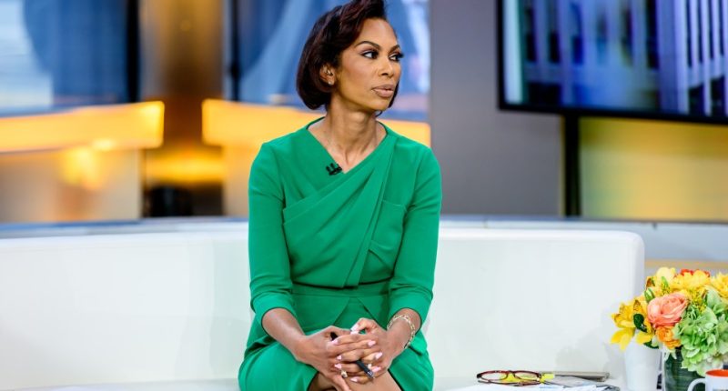 Harris Faulkner on the set of Outnumbered.