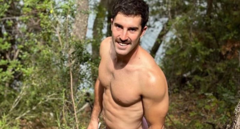 Photo of Santiago Bourdieu posing shirtless outdoors.