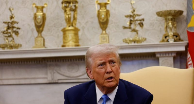 President Donald Trump in the Oval Office.