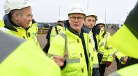 Keir Starmer at a housing construction site.