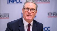Prime Minister Keir Starmer at a press conference.