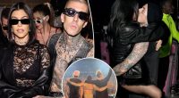 Kourtney Kardashian packs on the PDA with Travis Barker after Blink-182 rocks Super Bowl 2025 party