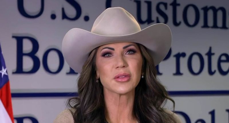 Kristi Noem mocked over 'border costume' and doubles down on tariffs