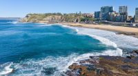 Aerial view of Newcastle Beach, NSW, Australia.