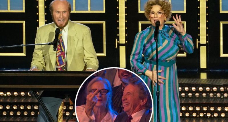 Meryl Streep gives middle finger to Will Ferrell with Martin Short at 'SNL' concert