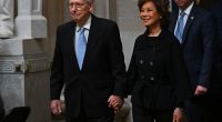 Sen. Mitch McConnell and his wife Elaine Chao at Donald Trump's presidential inauguration.