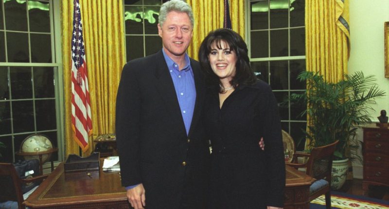 Bill Clinton and Monica Lewinsky in the Oval Office.