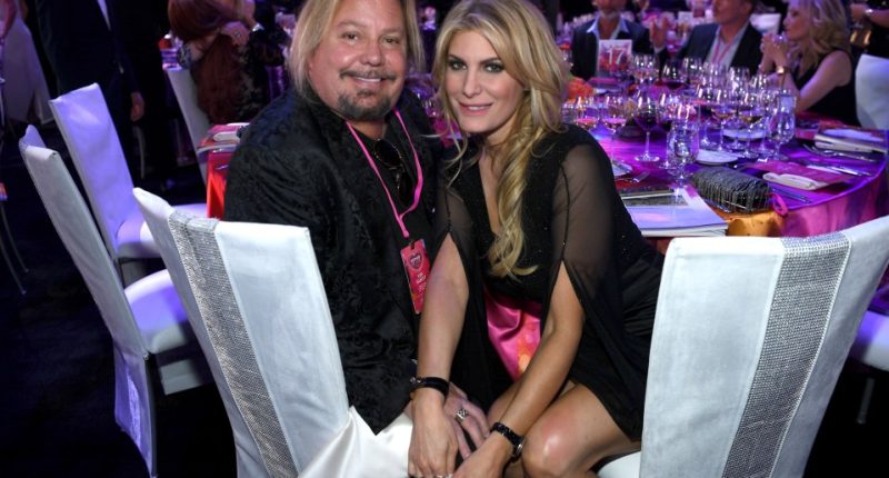 Vince Neil and Rain Hannah at a gala.