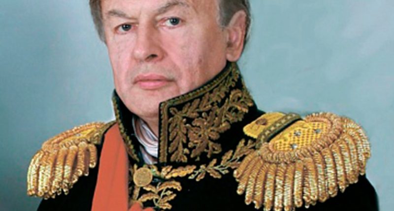 Portrait of Oleg Sokolov in military uniform.
