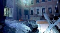 Damage to a building in Odesa, Ukraine, after a Russian missile strike.