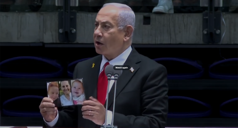 Netanyahu shows picture of Bibas family at combat officers’ graduation: ‘Remember what we are fighting for'
