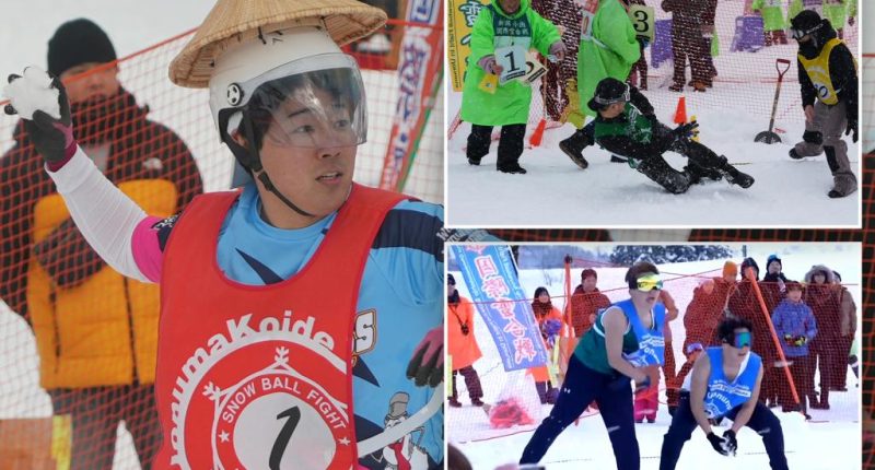 Over 120 teams throw down in epic Japanese snowball tournament