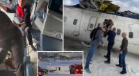 Passenger onboard flipped Delta flight posts wild evacuation footage revealing damage to interior and exterior of the plane