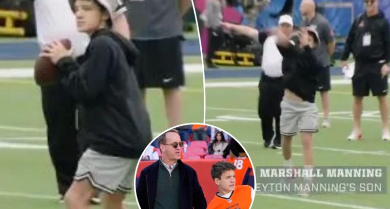 Peyton Manning's 13-year-old son Marshall wows at Pro Bowl