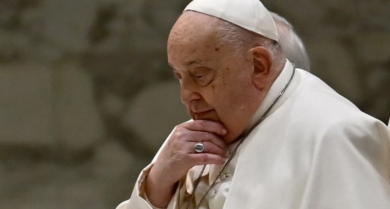 Pope Francis in contemplation.