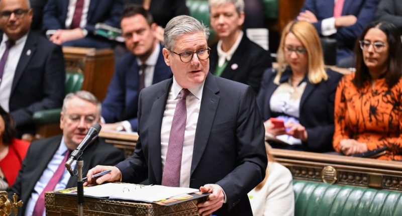Prime Minister Sir Keir Starmer speaking at Prime Minister's Questions in the House of Commons.