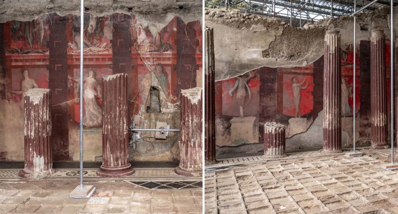 Rare series of paintings dug up in Pompeii give clues of rituals tied to Greek god