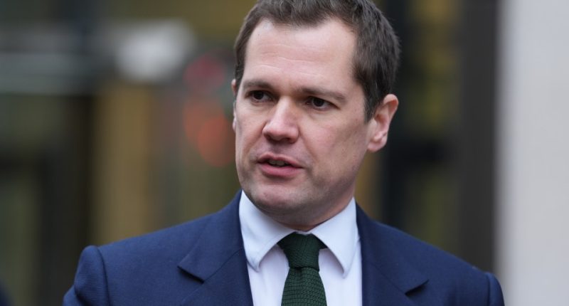 Robert Jenrick, Shadow Justice Secretary, speaking to the media.