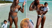 Serena Williams rocks strappy cutout swimsuit with 'mini me' daughter Adira