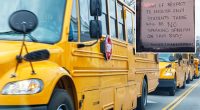 Shocking racially charged sign banning Spanish appears on Pennsylvania school bus