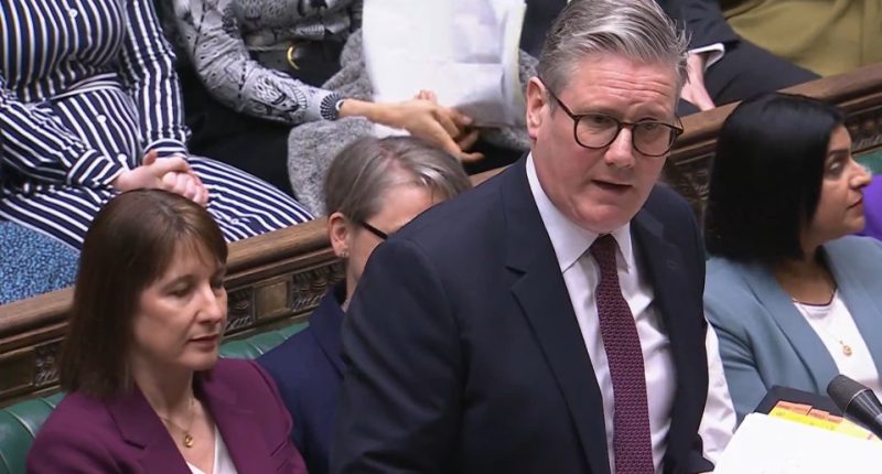 Sir Keir Starmer speaking at Prime Minister's Questions in the House of Commons.