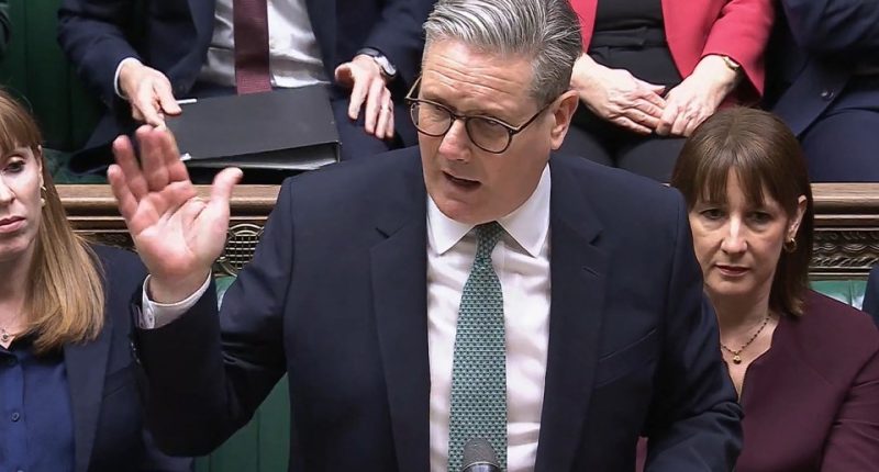 Keir Starmer speaking in Parliament.