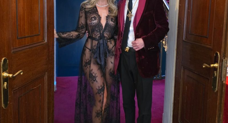 Bonnie Blue and Eddie Davenport posing in a doorway.