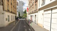 Street view of Rue des Reglises in Paris, France.
