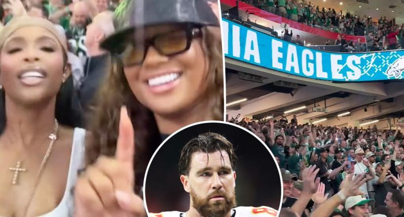 Travis Kelce's ex Kayla Nicole roots for Eagles over Chiefs in Super Bowl 2025