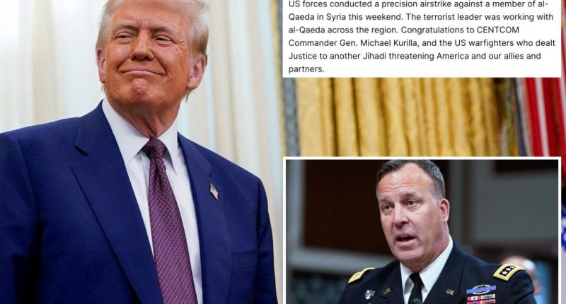 Trump congratulates US forces after airstrike kills ‘terrorist leader’ in Syria