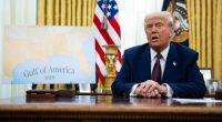 President Trump speaking in the Oval Office.