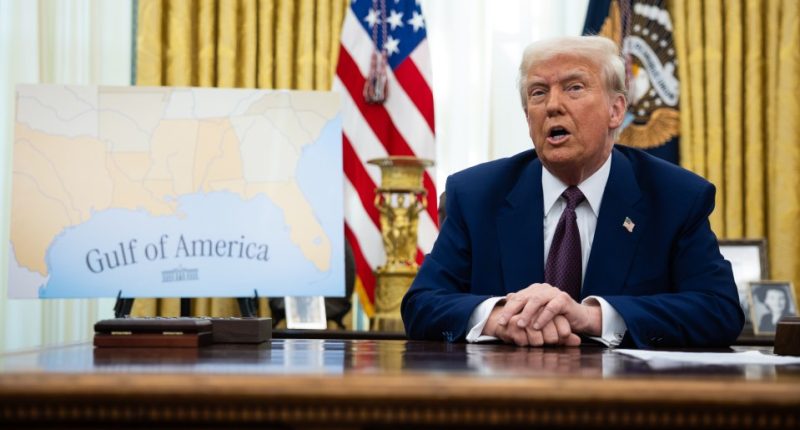 President Trump speaking in the Oval Office.