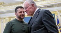Volodymyr Zelenskyy and General Keith Kellogg meeting in Kyiv.