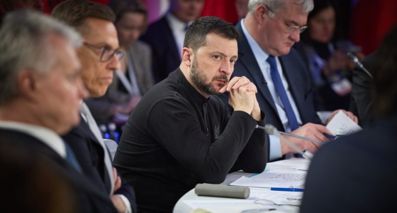 President Zelenskyy at a summit in Kyiv.