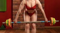 Ukrainian powerlifting champion Yulia Lemeshchenko holding a barbell.