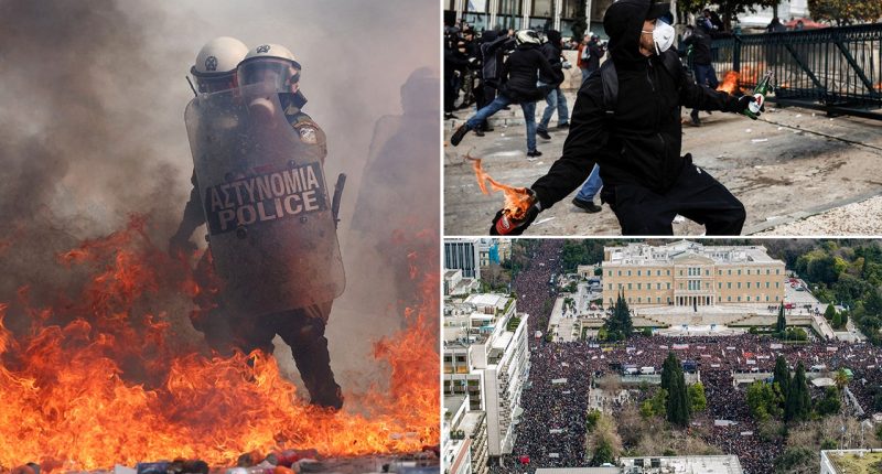 Violent protests erupt in Greece on anniversary of deadly train crash