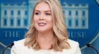White House press secretary Karoline Leavitt speaking to reporters.