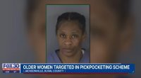 Mugshot of a woman arrested for pickpocketing.