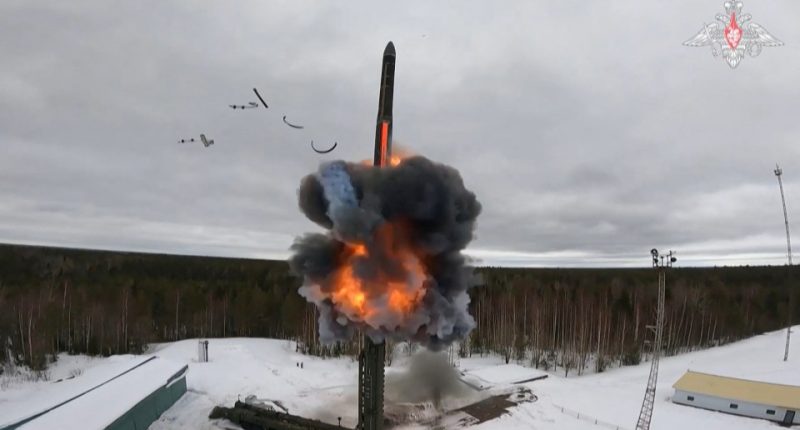 Test firing of a Russian ICBM.