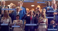 Who are all the people sitting in Trump's box at Super Bowl 2025?