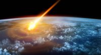 Meteor entering Earth's atmosphere.
