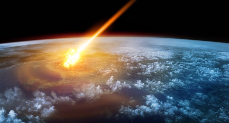 Meteor entering Earth's atmosphere.