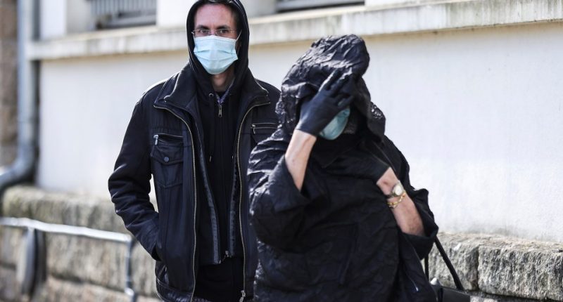 Joel Le Scouarnec and his ex-wife arrive at court.